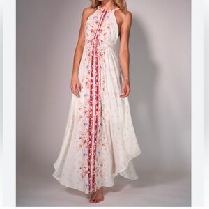 NWT FREE PEOPLE Sz 6 CAUGHT IN THE MOMENT MAXI DRESS ANTIQUE WHITE $168